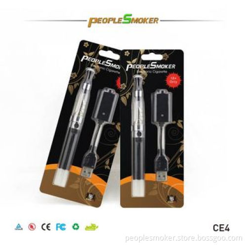Electronic Cigarette with Ego Batteries and CE4 Clearomizer, Blister Pack